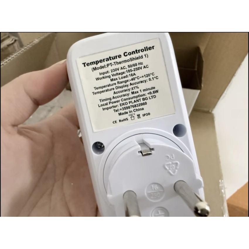Дигитален - Термостат PT-ThermoShield 1 – Температурен Контролер - 16A за Отоплителни Кабели - Оранжерии и Палми
