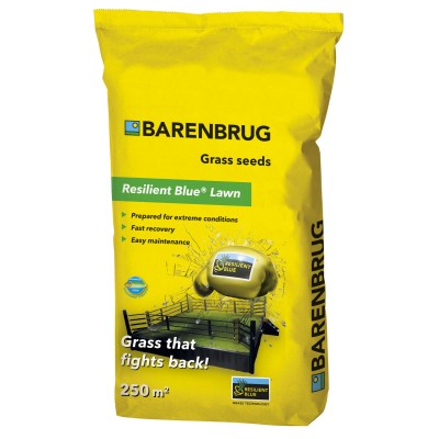 Професионална тревна смес за натоварени площи Barenbrug Resilient Blue Lawn 5 кг – Устойчива на суша, болести и интензивно натоварване до 250 м²