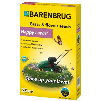Barenbrug Happy Lawn 0.5 кг – Тревна смес с цветя за красива цъфтяща морава до 25 м²