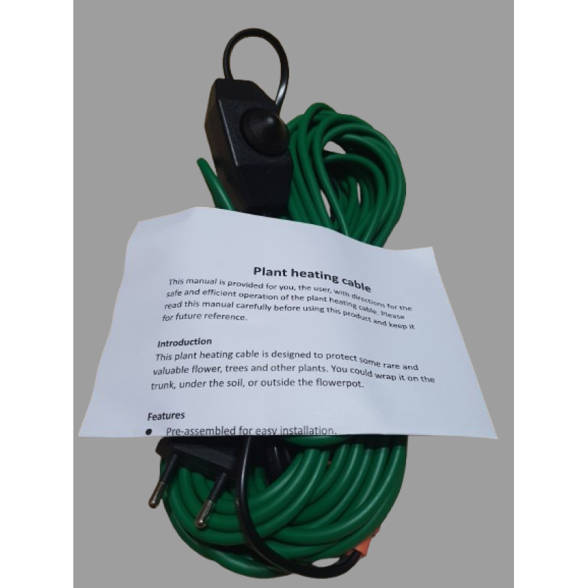 Отоплителен Кабел за Растения, Палми и Дървета – 6 м с Термостат