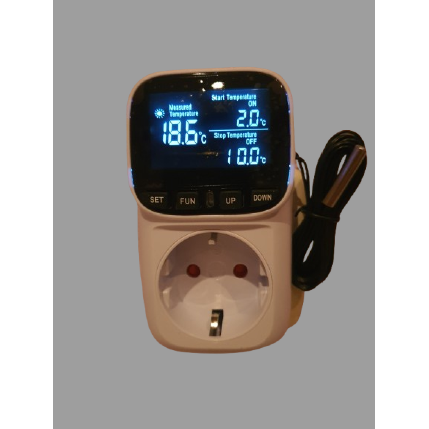 Дигитален - Термостат PT-ThermoShield 1 – Температурен Контролер - 16A за Отоплителни Кабели - Оранжерии и Палми